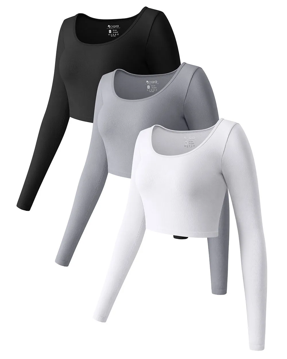 Long Sleeve Round Neck  Crop Tops
