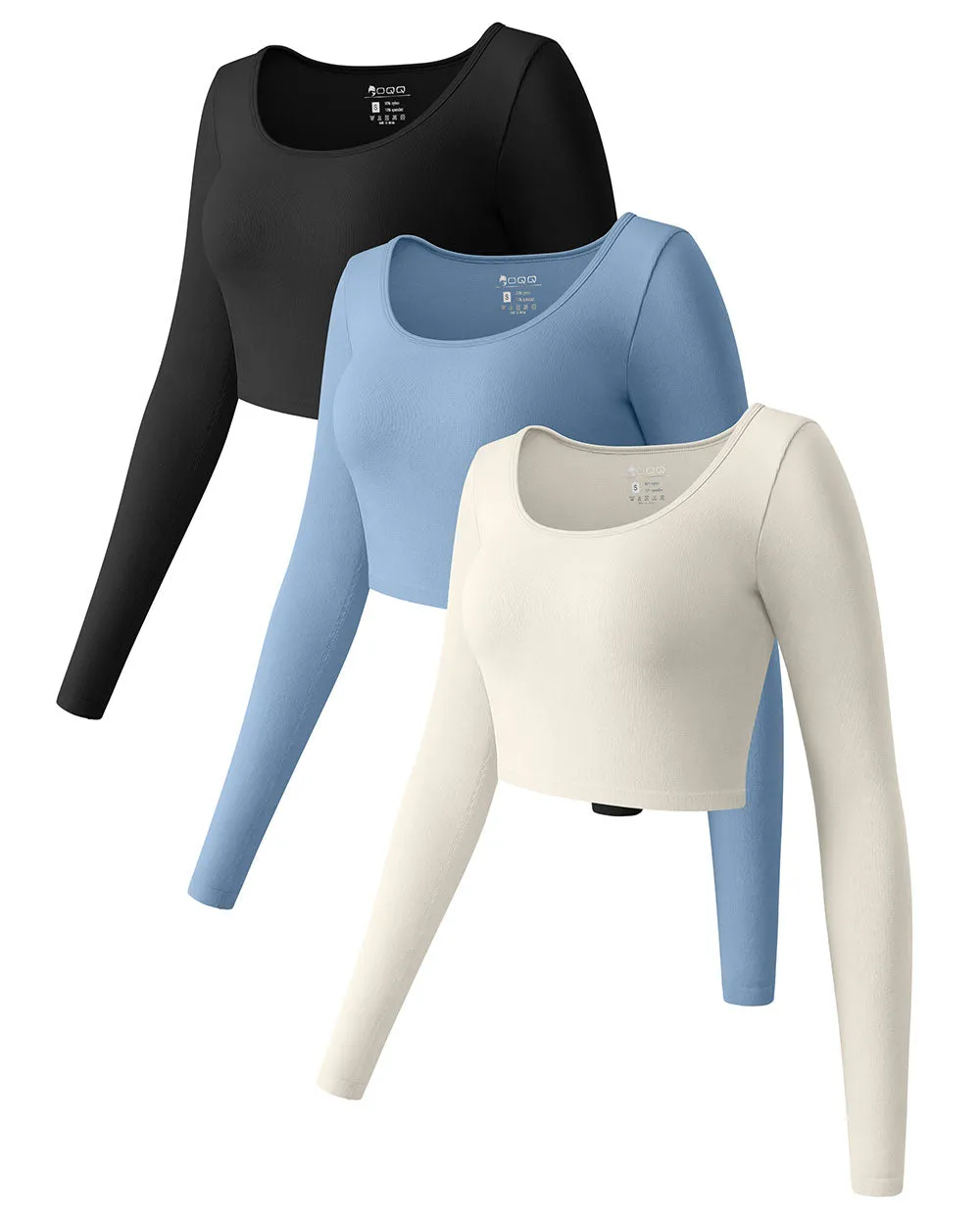 Long Sleeve Round Neck  Crop Tops