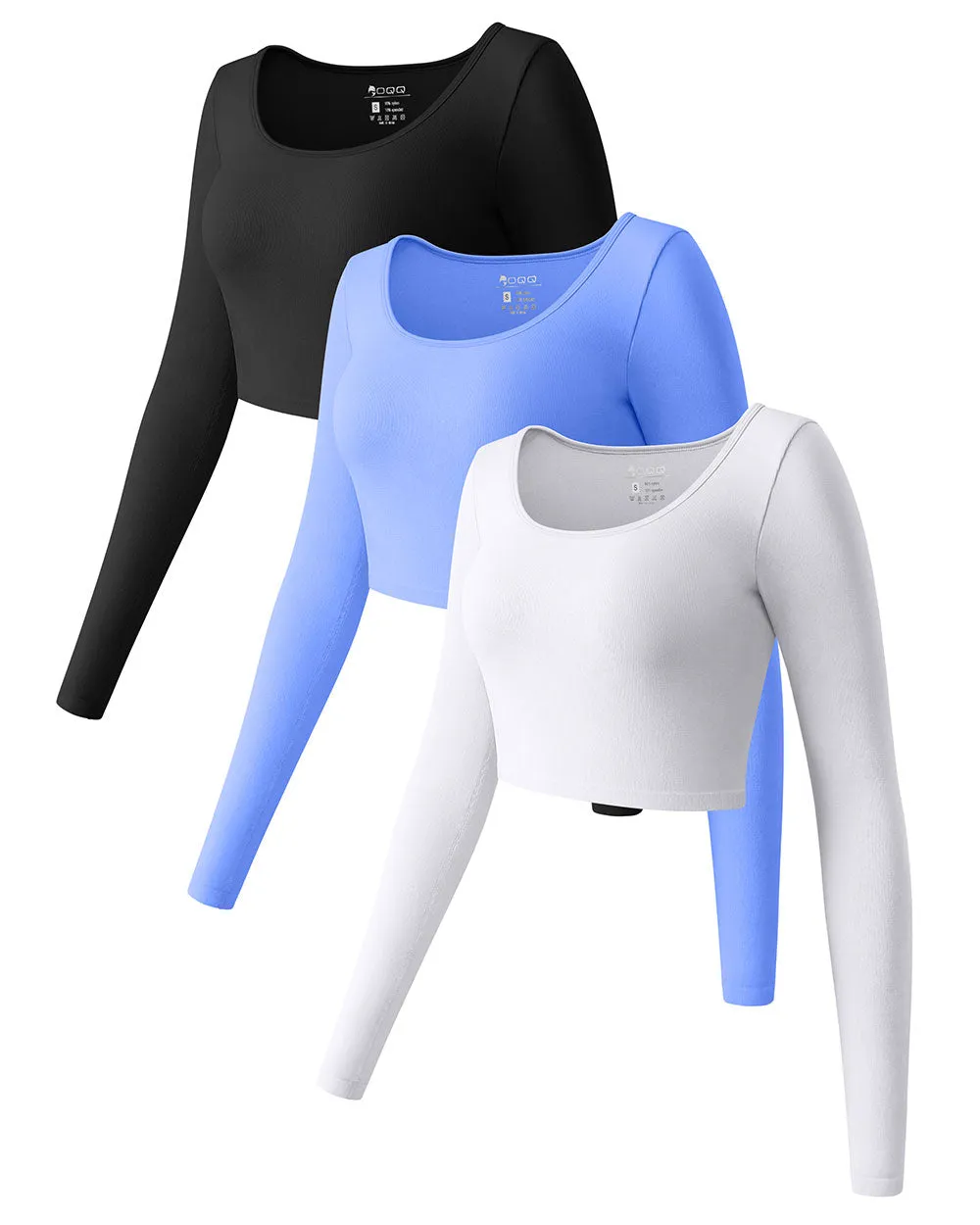 Long Sleeve Round Neck  Crop Tops