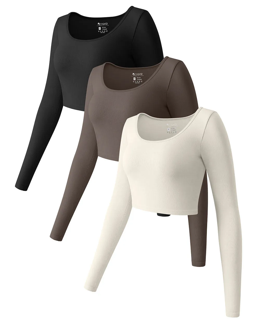 Long Sleeve Round Neck  Crop Tops