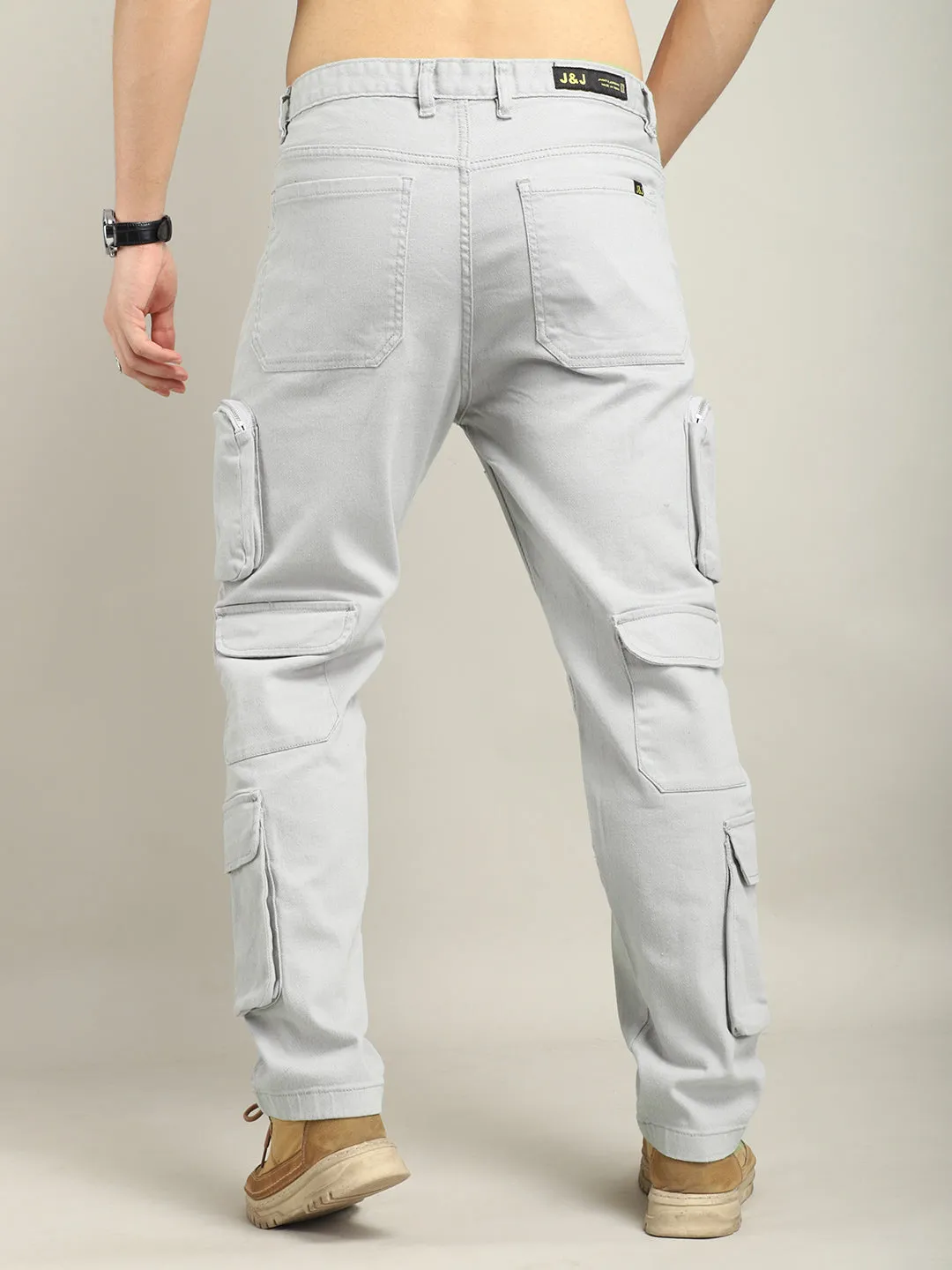 Lucas Multipocket Ash Grey Cotton Drill Cargo