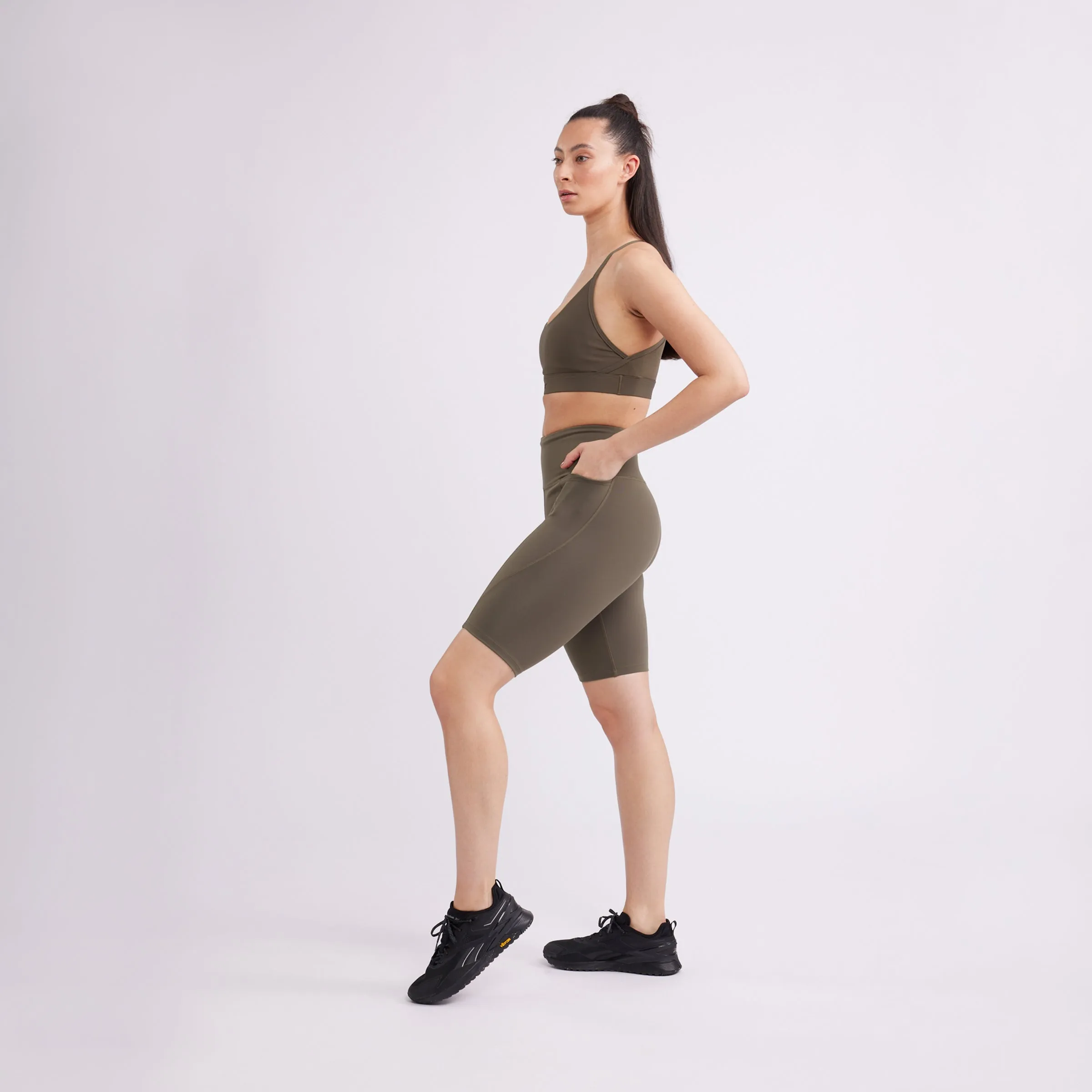 Lux High-Rise Bike Shorts Grout