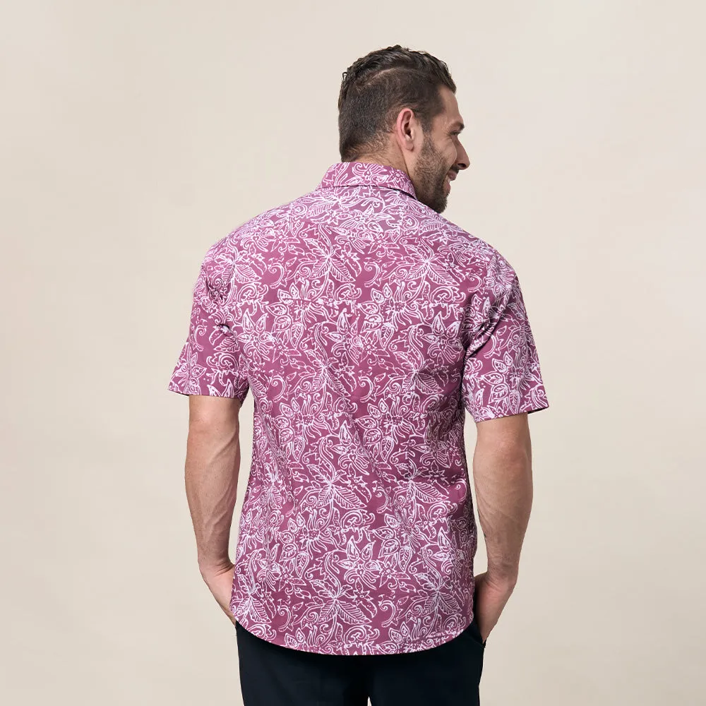 Men's Batik Shirt - Pink Floret