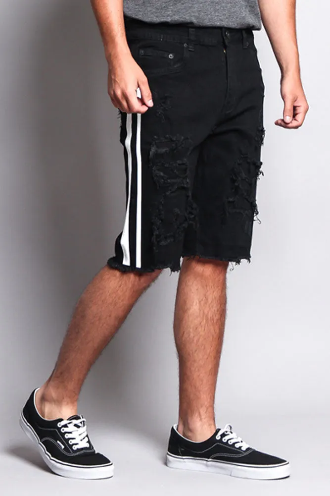 Men's Distressed Tape Shorts