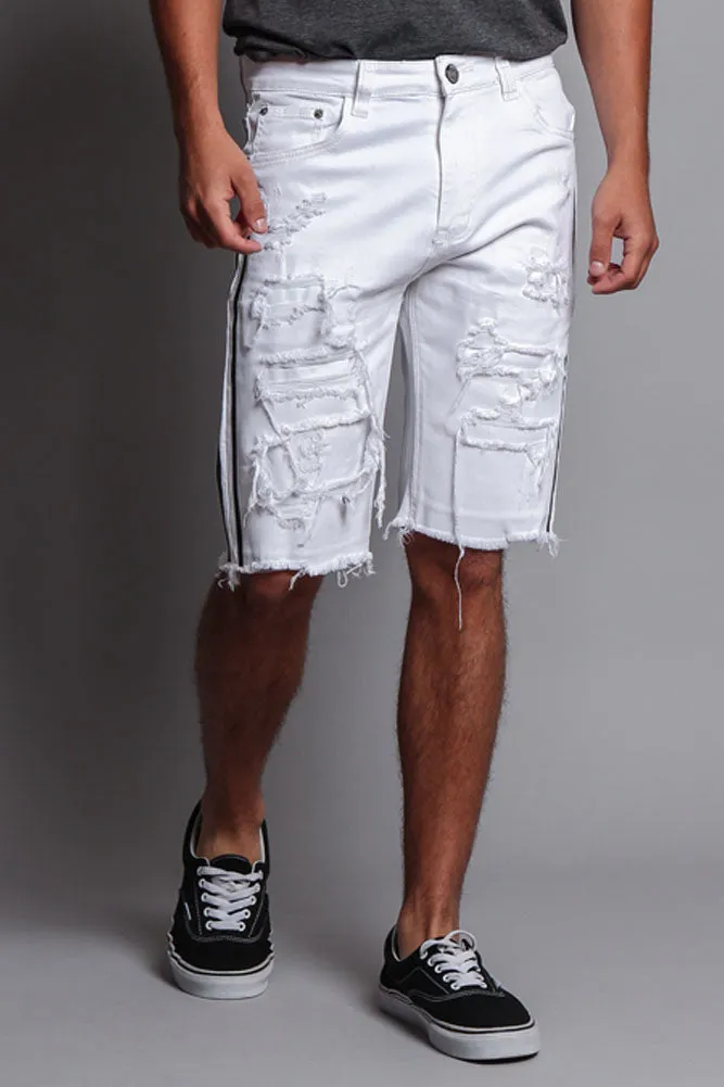 Men's Distressed Tape Shorts