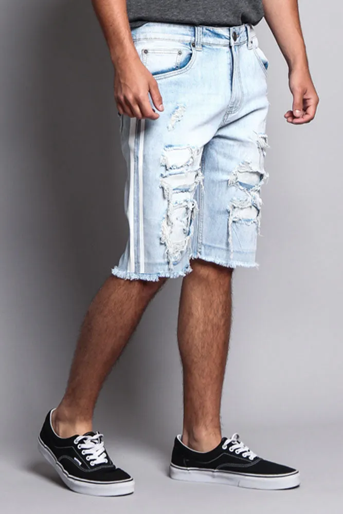 Men's Distressed Tape Shorts