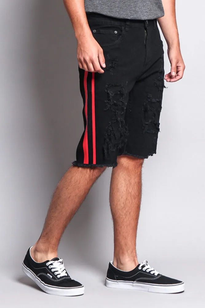 Men's Distressed Tape Shorts
