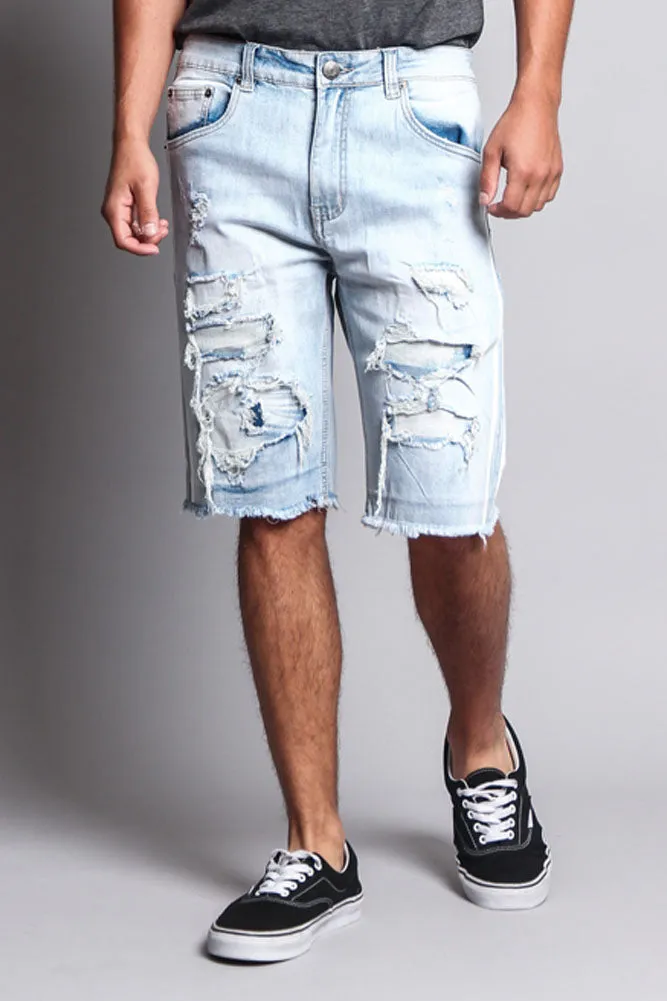 Men's Distressed Tape Shorts
