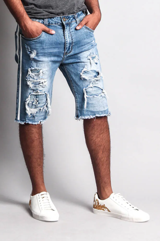 Men's Distressed Tape Shorts