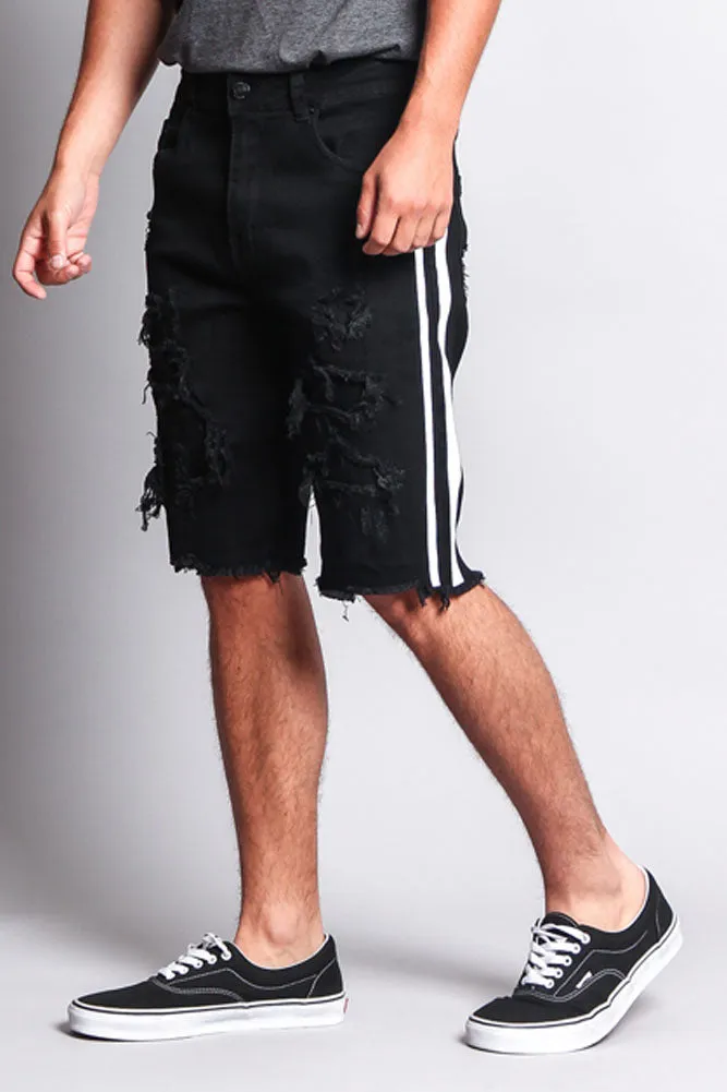 Men's Distressed Tape Shorts