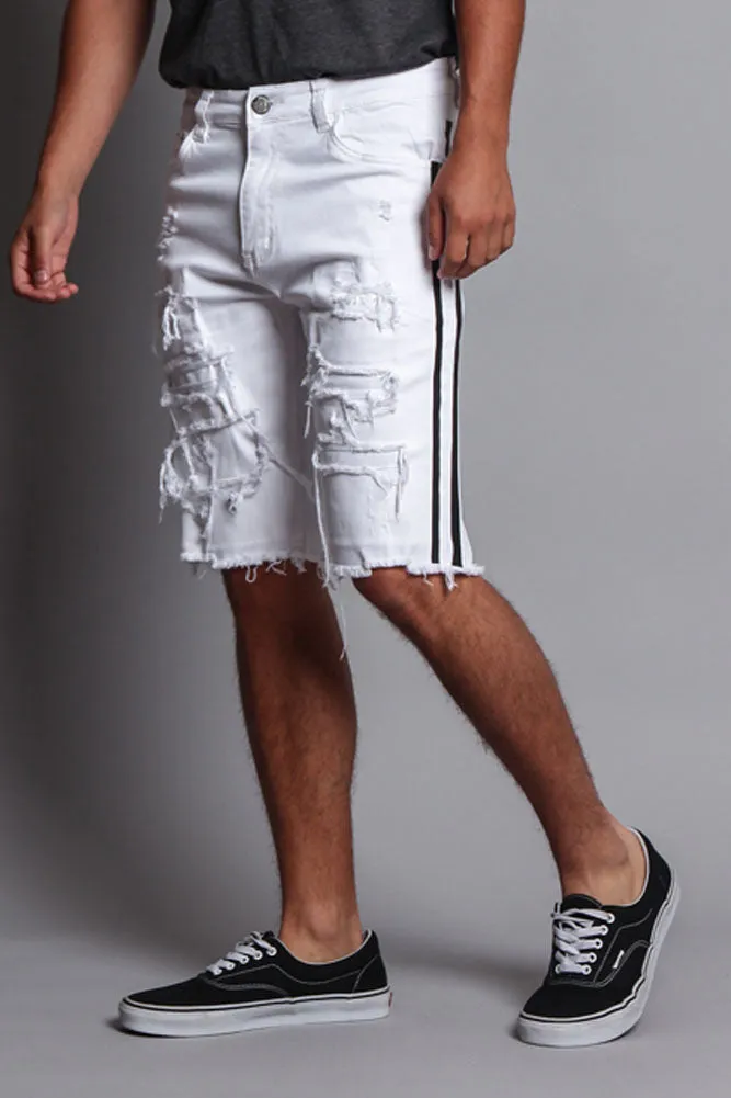 Men's Distressed Tape Shorts