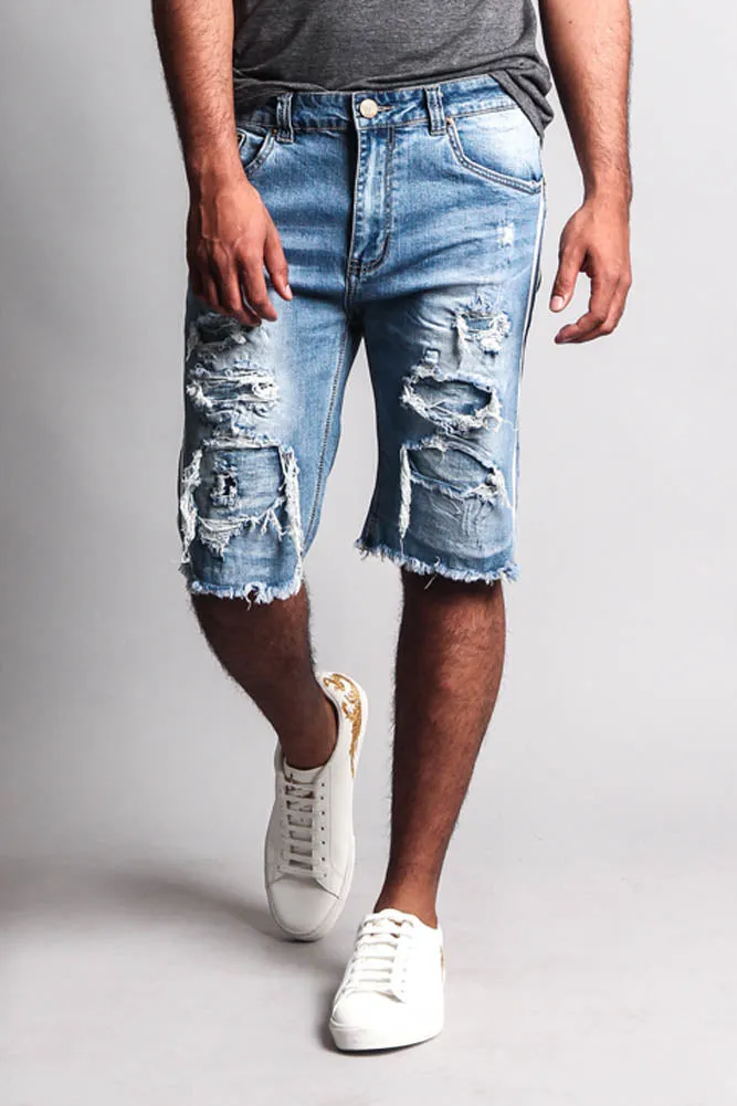 Men's Distressed Tape Shorts