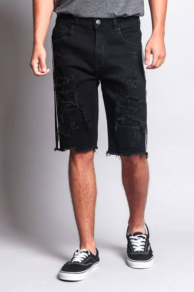 Men's Distressed Tape Shorts