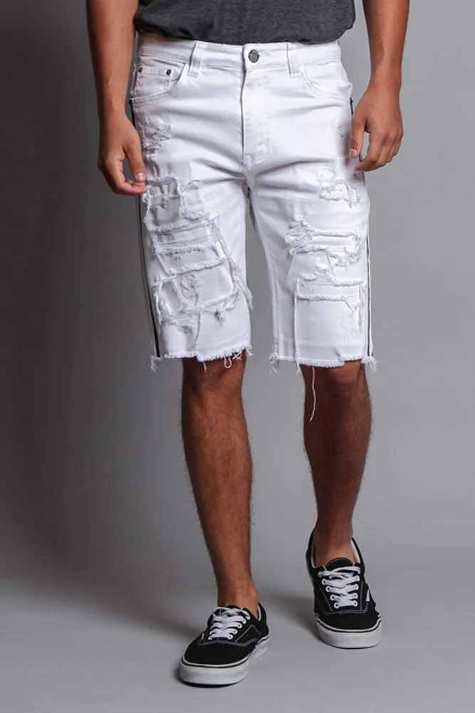 Men's Distressed Tape Shorts