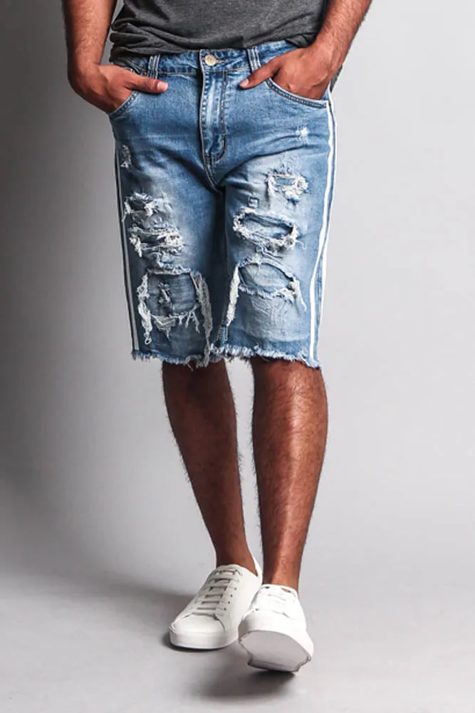 Men's Distressed Tape Shorts