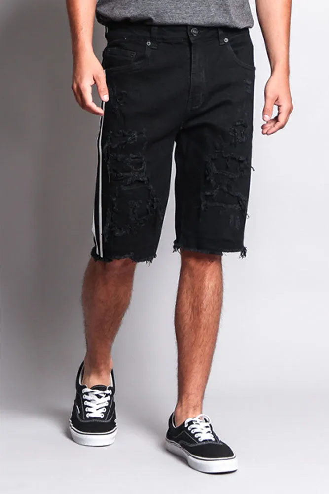 Men's Distressed Tape Shorts