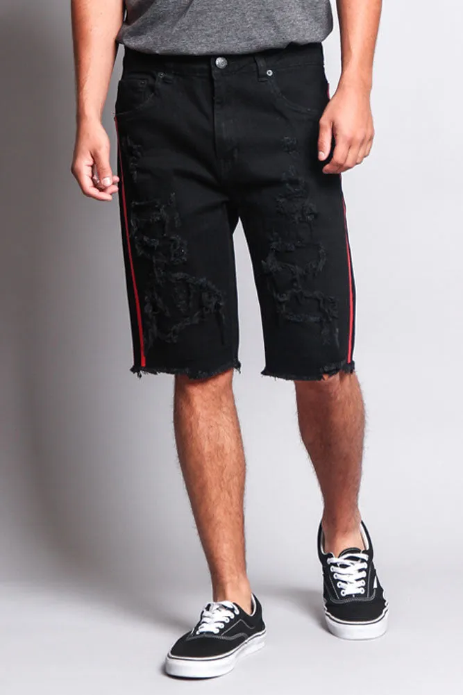 Men's Distressed Tape Shorts