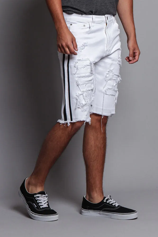 Men's Distressed Tape Shorts