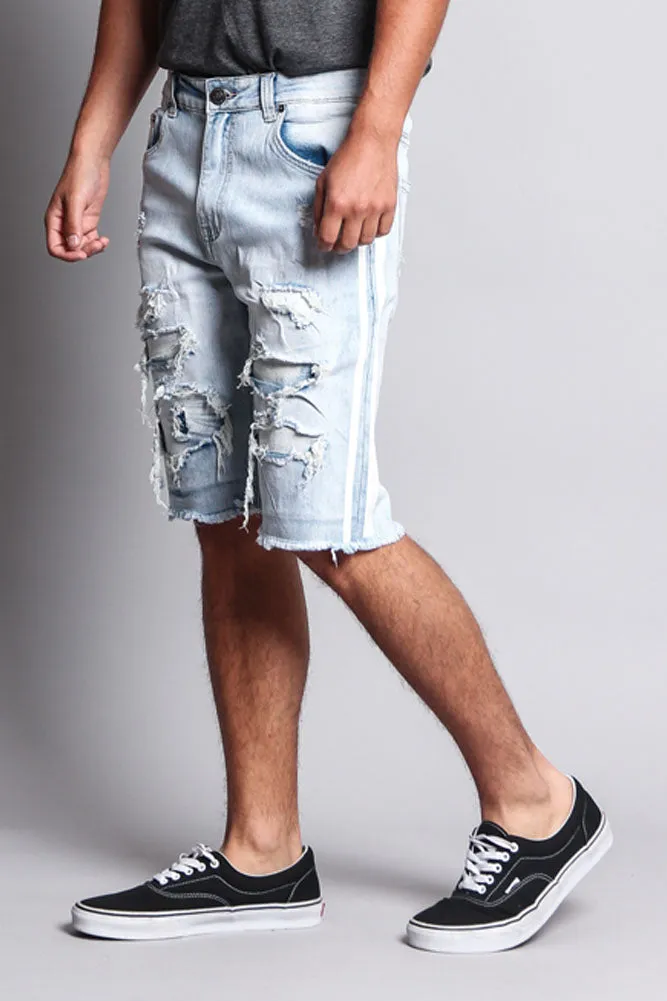 Men's Distressed Tape Shorts