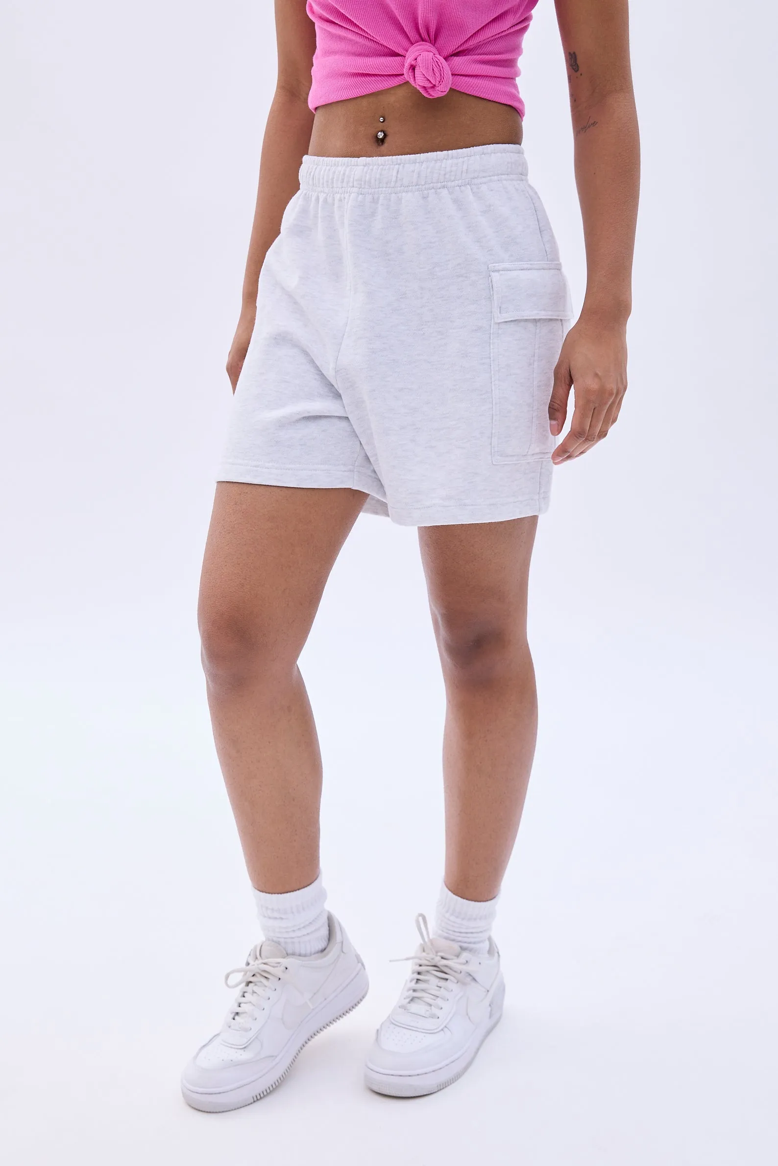 Mid Rise Fleece Cargo Short
