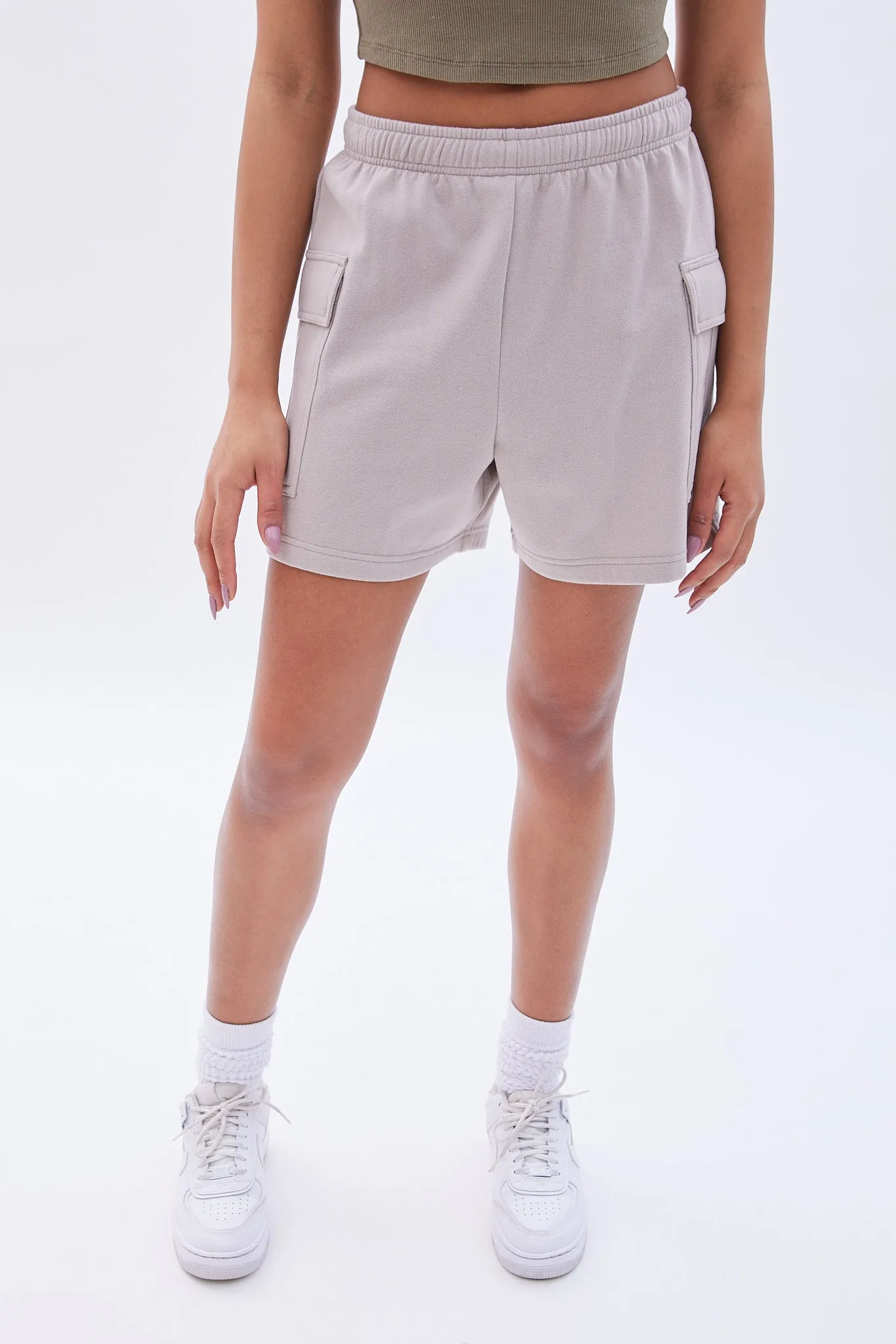Mid Rise Fleece Cargo Short