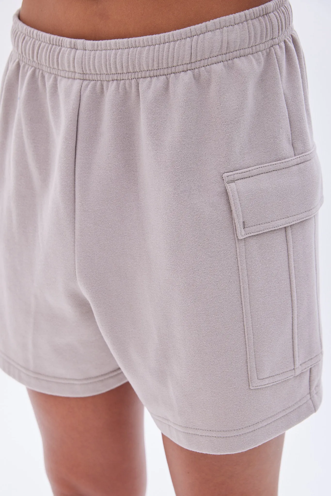 Mid Rise Fleece Cargo Short