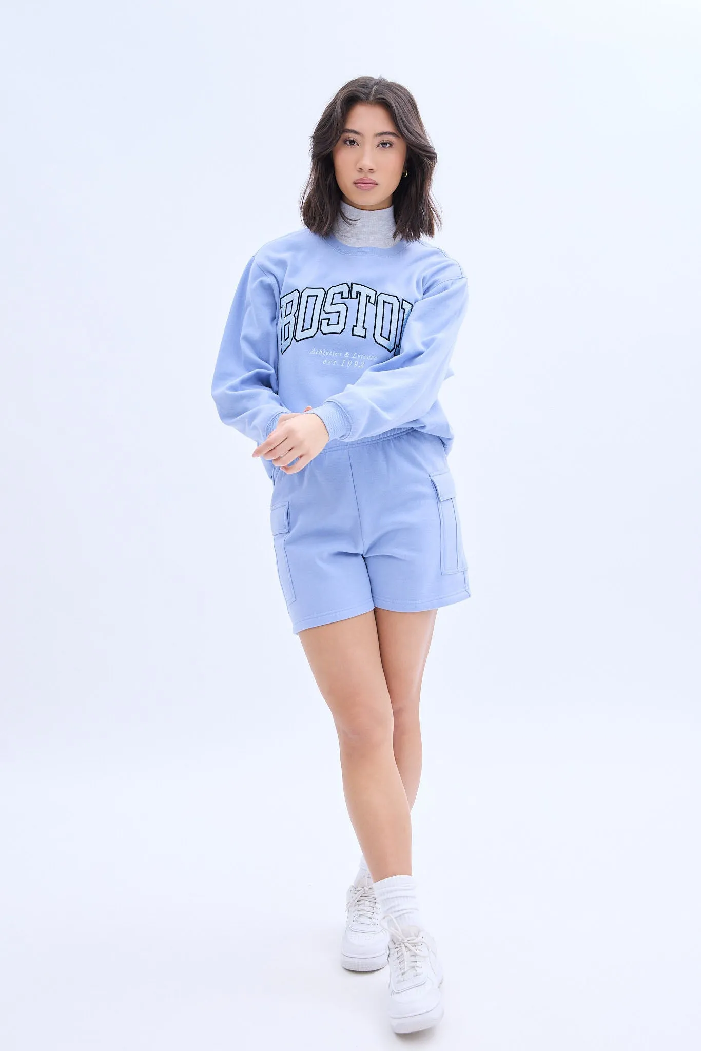 Mid Rise Fleece Cargo Short