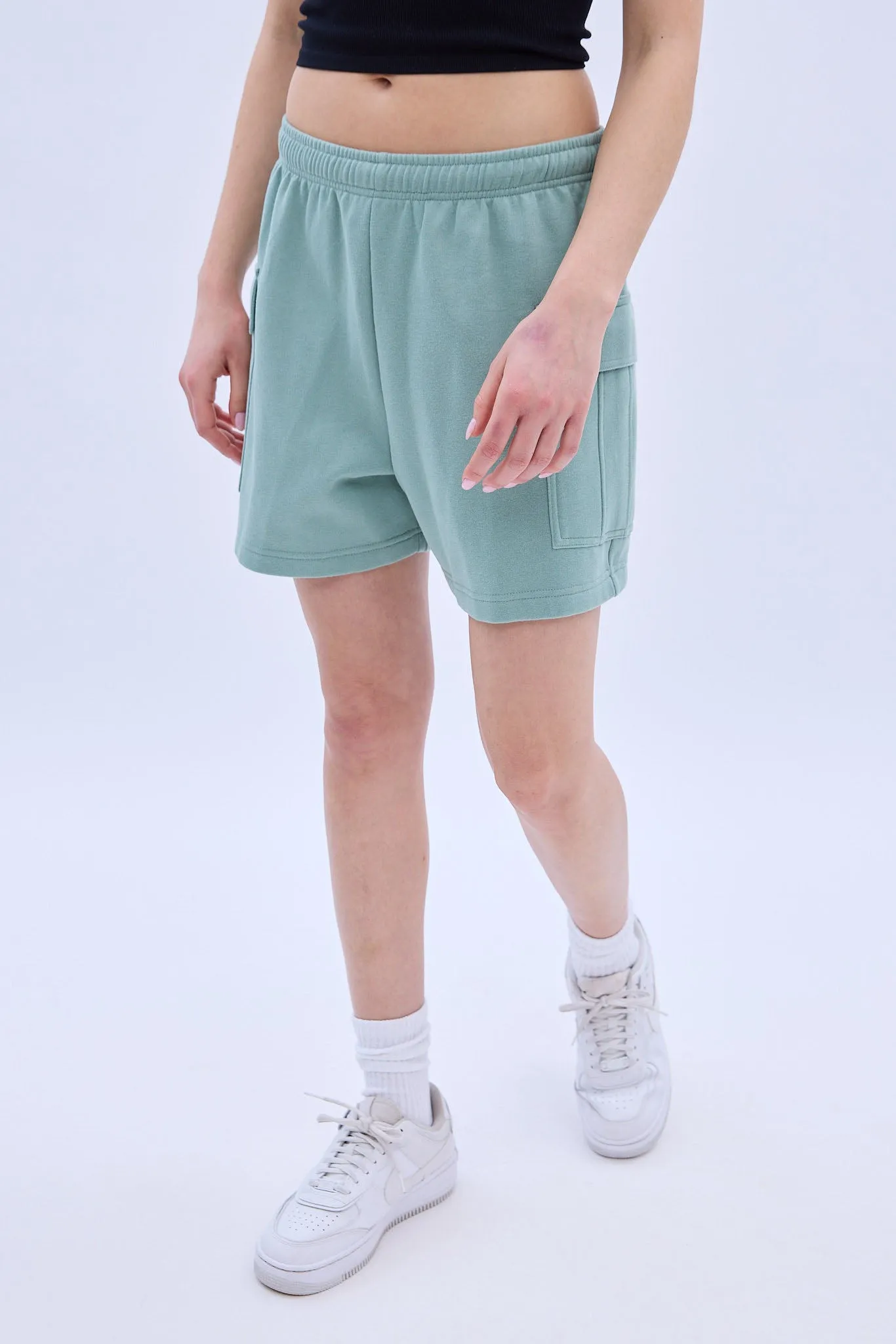 Mid Rise Fleece Cargo Short