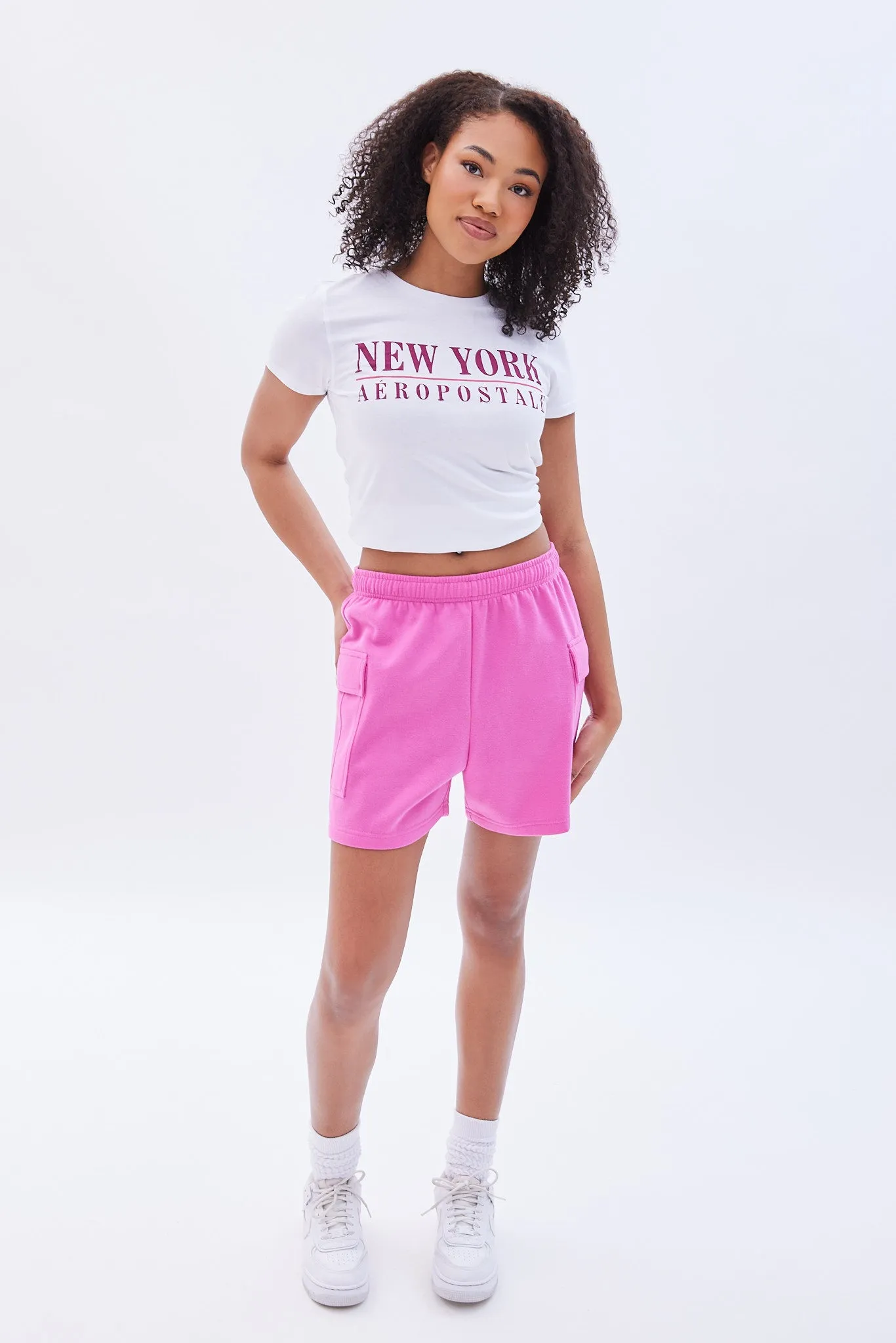 Mid Rise Fleece Cargo Short