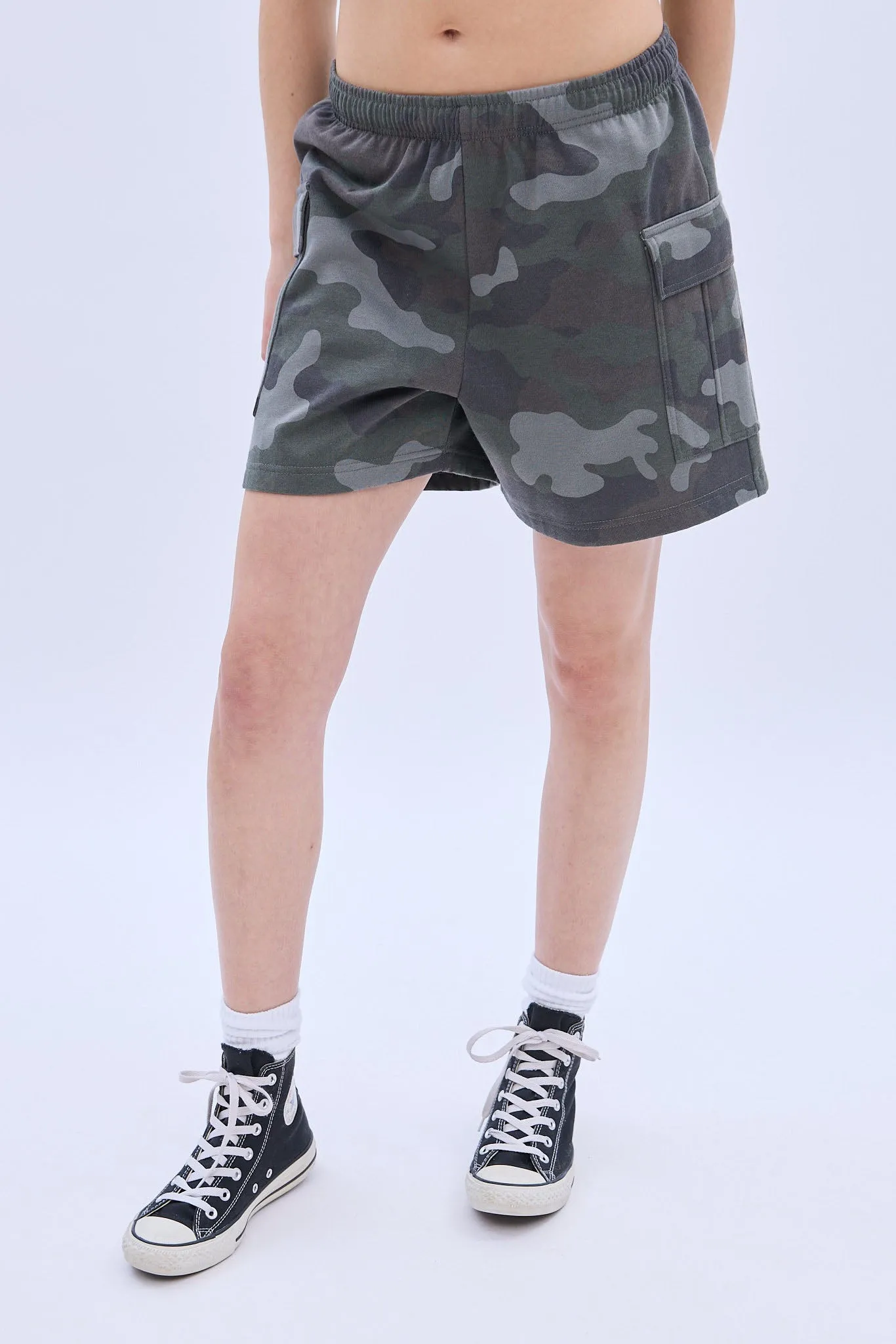 Mid Rise Fleece Cargo Short