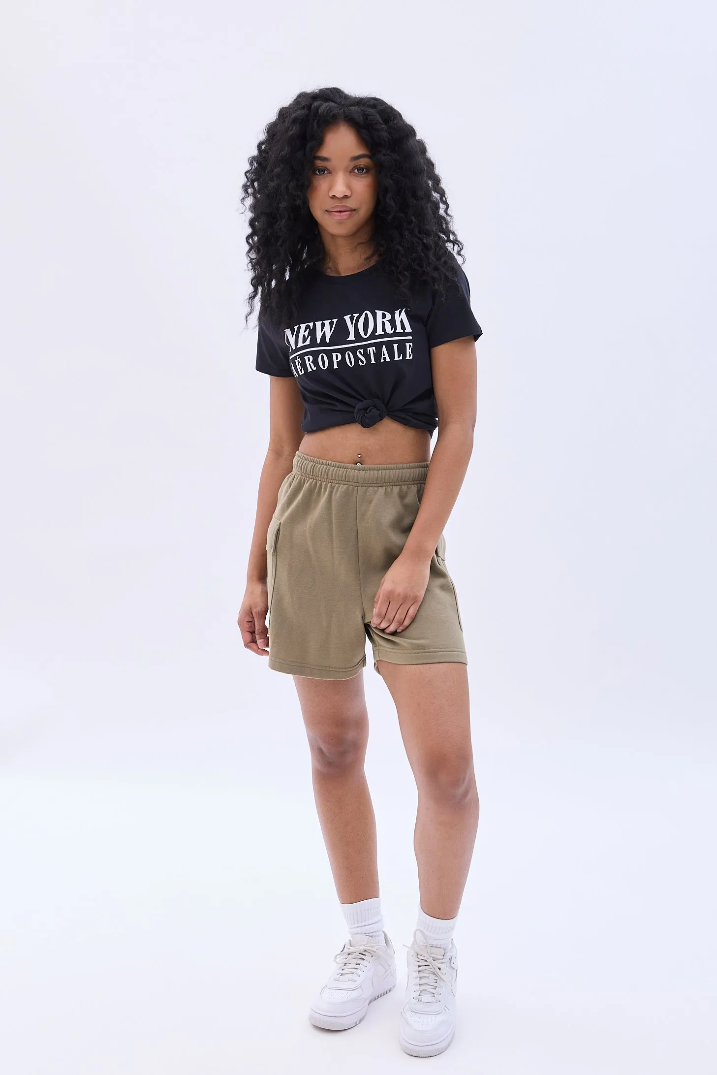 Mid Rise Fleece Cargo Short