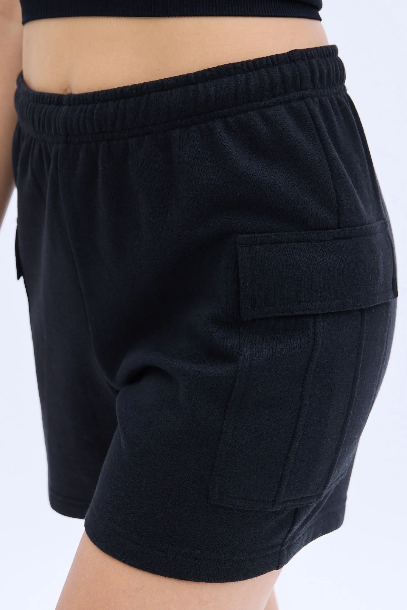 Mid Rise Fleece Cargo Short
