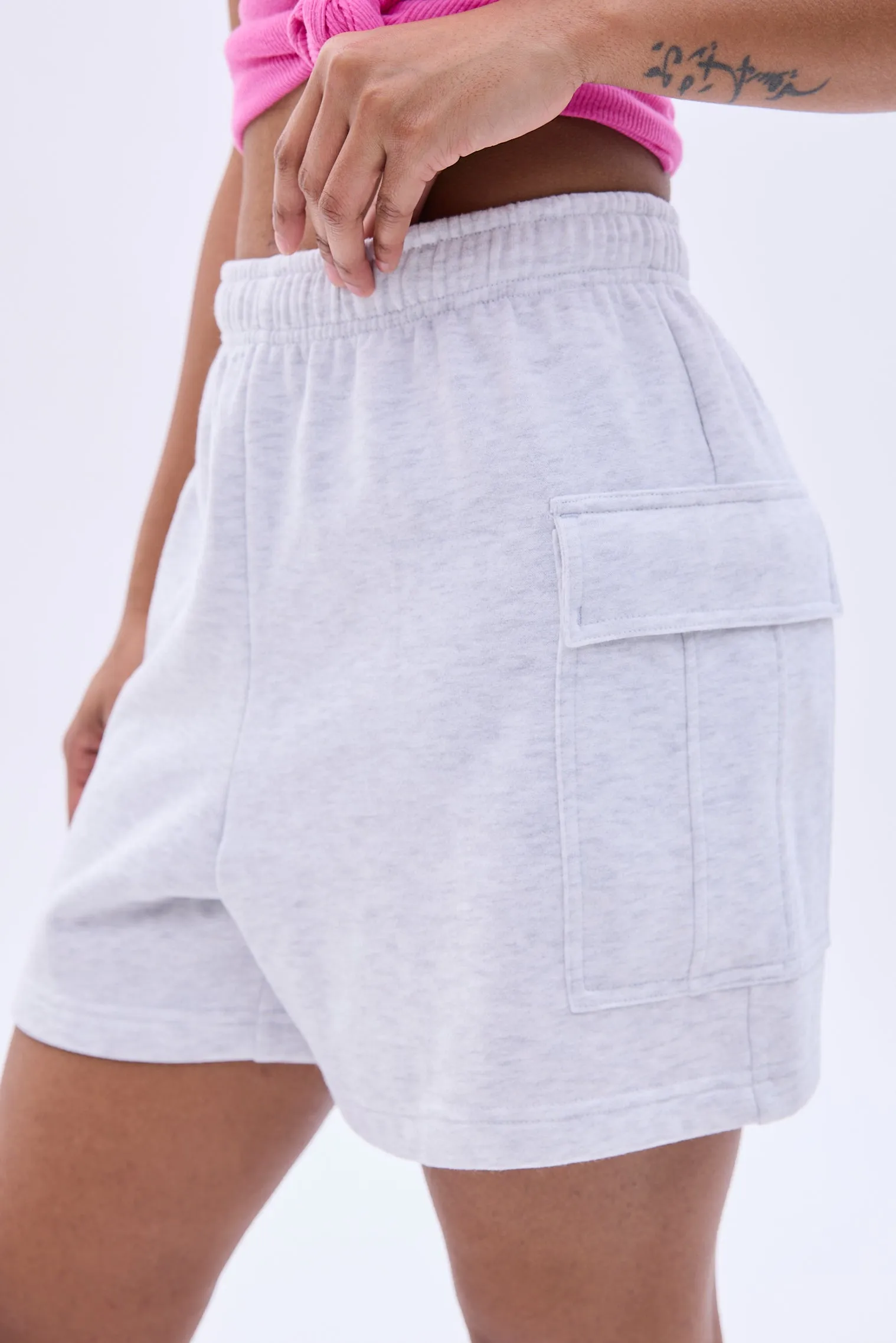 Mid Rise Fleece Cargo Short