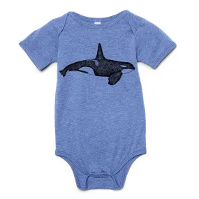 Orca Whale - Infant Triblend Onesie (Blue)