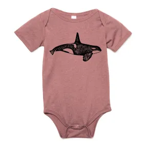 Orca Whale - Infant Triblend Onesie (Mauve)