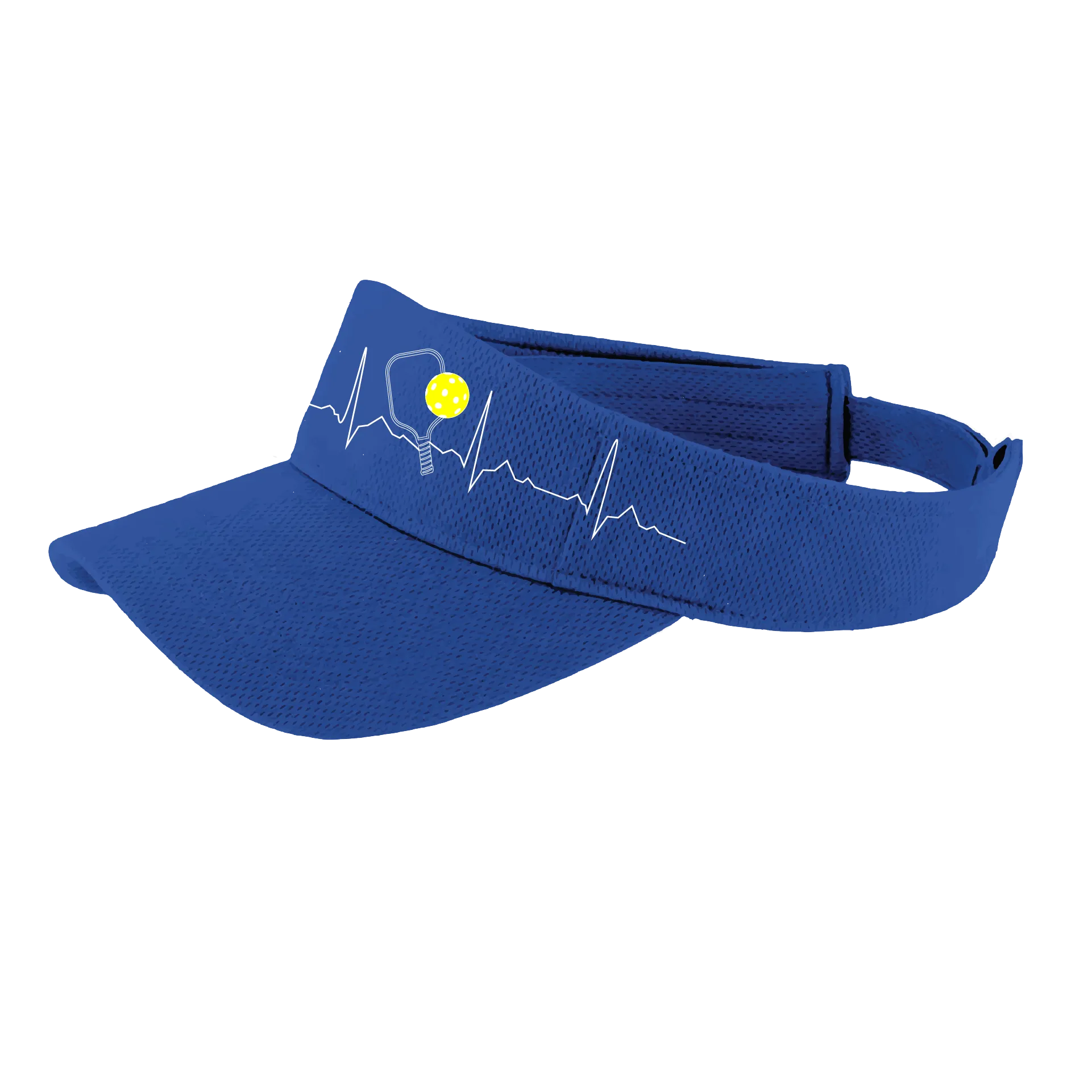 Pickleball Heartbeat EKG | Pickleball Visors | Moisture Wicking 100% Polyester