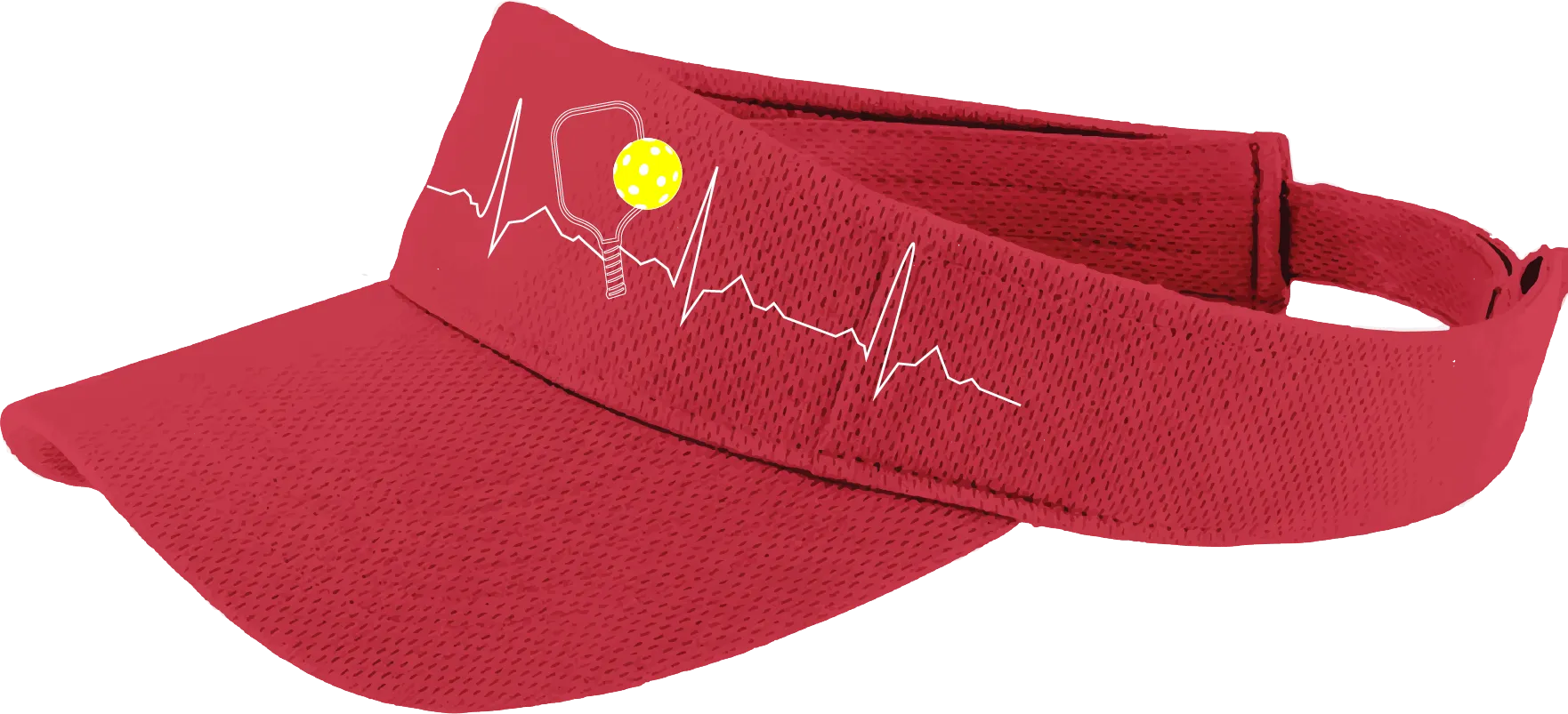Pickleball Heartbeat EKG | Pickleball Visors | Moisture Wicking 100% Polyester