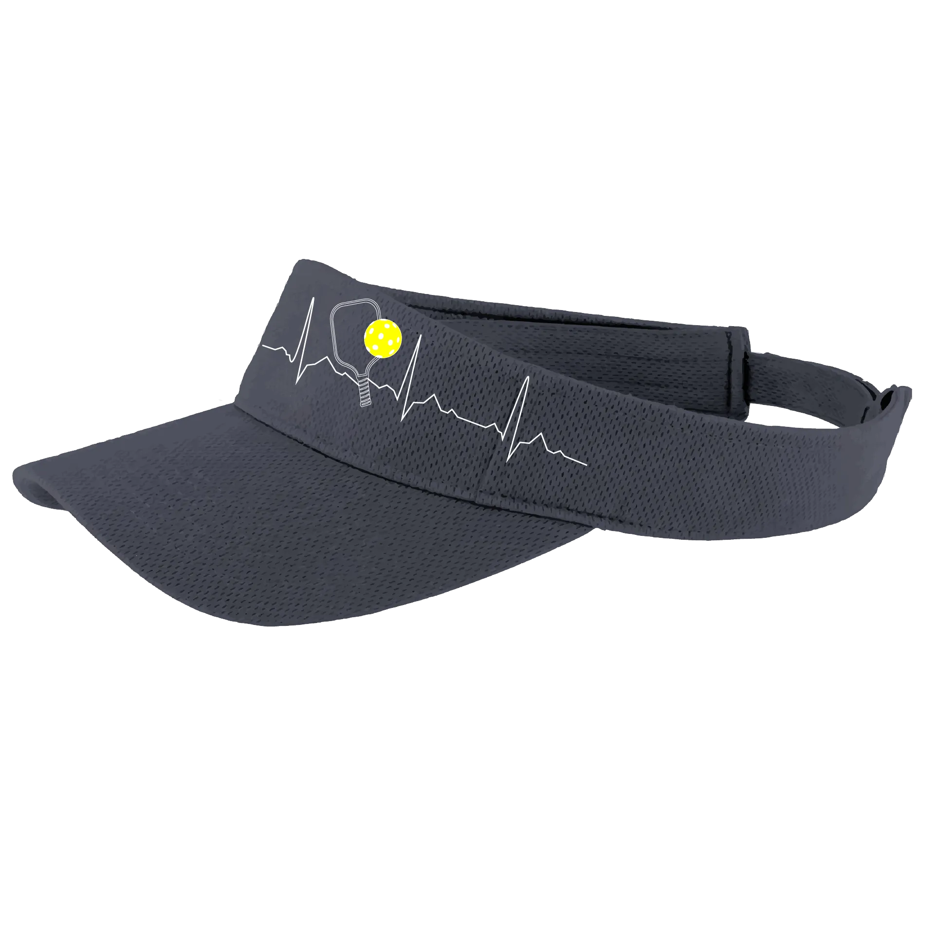 Pickleball Heartbeat EKG | Pickleball Visors | Moisture Wicking 100% Polyester