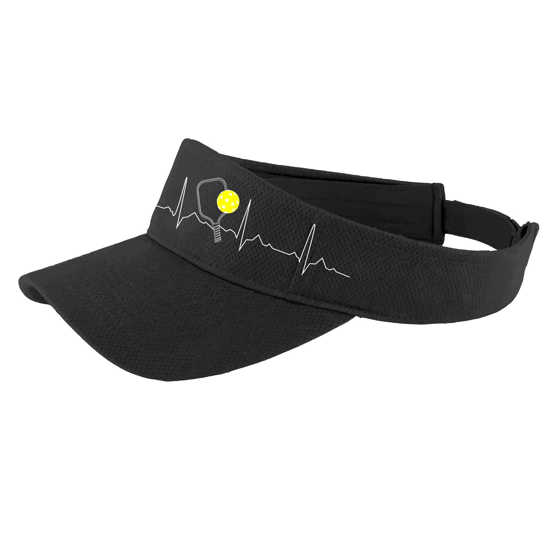 Pickleball Heartbeat EKG | Pickleball Visors | Moisture Wicking 100% Polyester