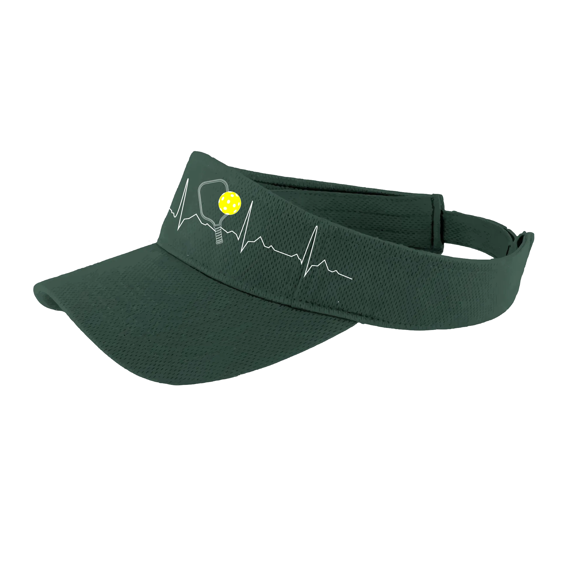 Pickleball Heartbeat EKG | Pickleball Visors | Moisture Wicking 100% Polyester