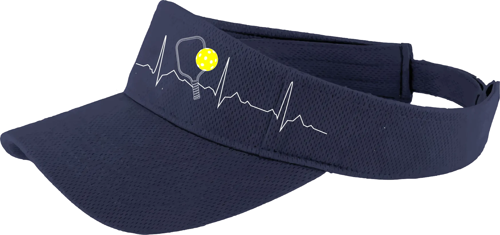 Pickleball Heartbeat EKG | Pickleball Visors | Moisture Wicking 100% Polyester