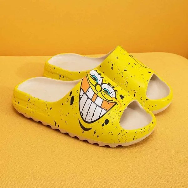 Purpdrank - Yellow White Casual Simplicity Printing Opend Comfortable Shoes