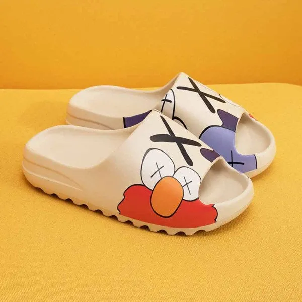 Purpdrank - Yellow White Casual Simplicity Printing Opend Comfortable Shoes