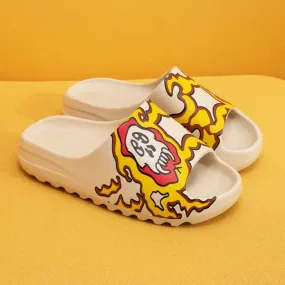Purpdrank - Yellow White Casual Simplicity Printing Opend Comfortable Shoes