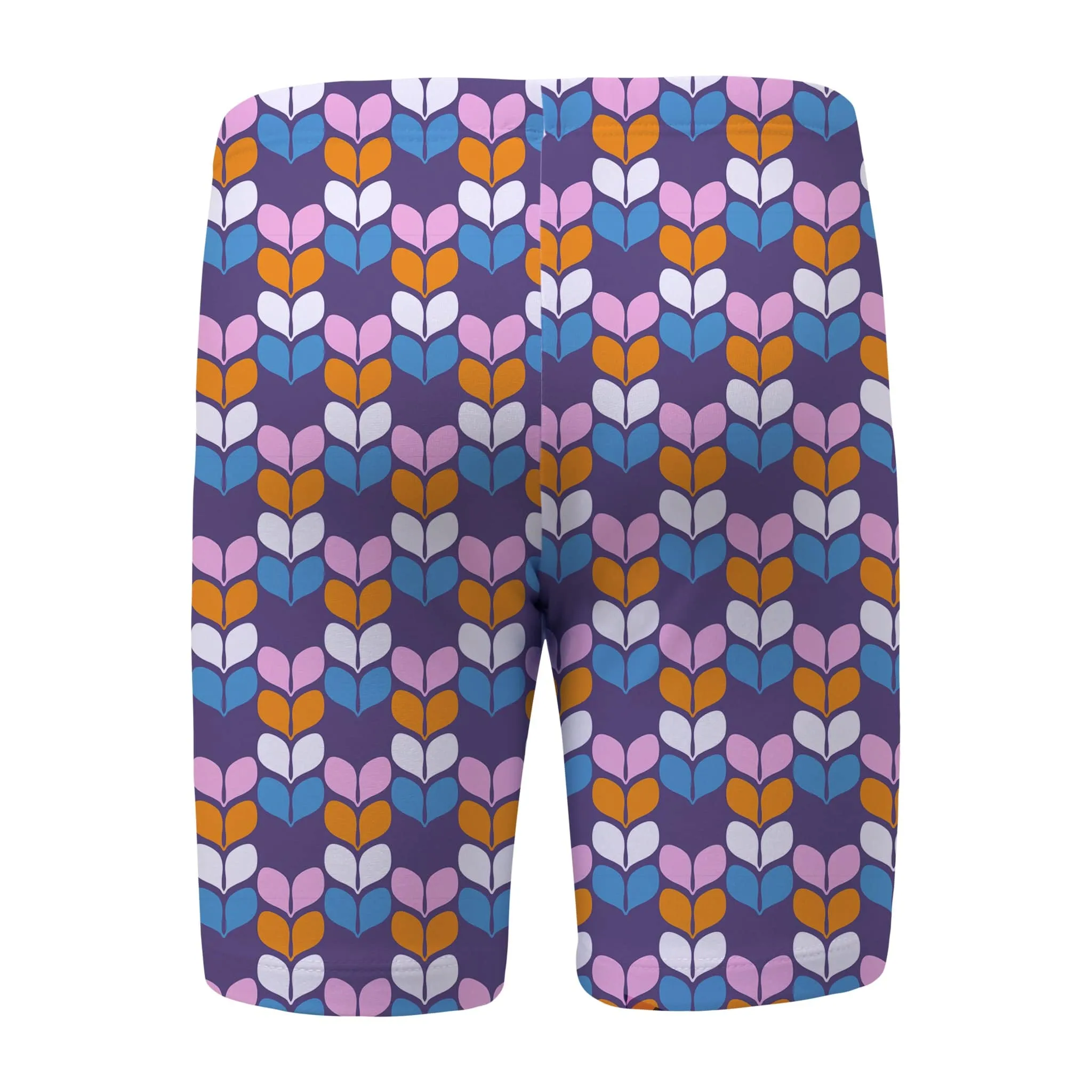 Retro Geo Petal LONG Swim Shorts