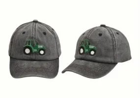 Retro Tractor Vintage Washed Baseball Cap