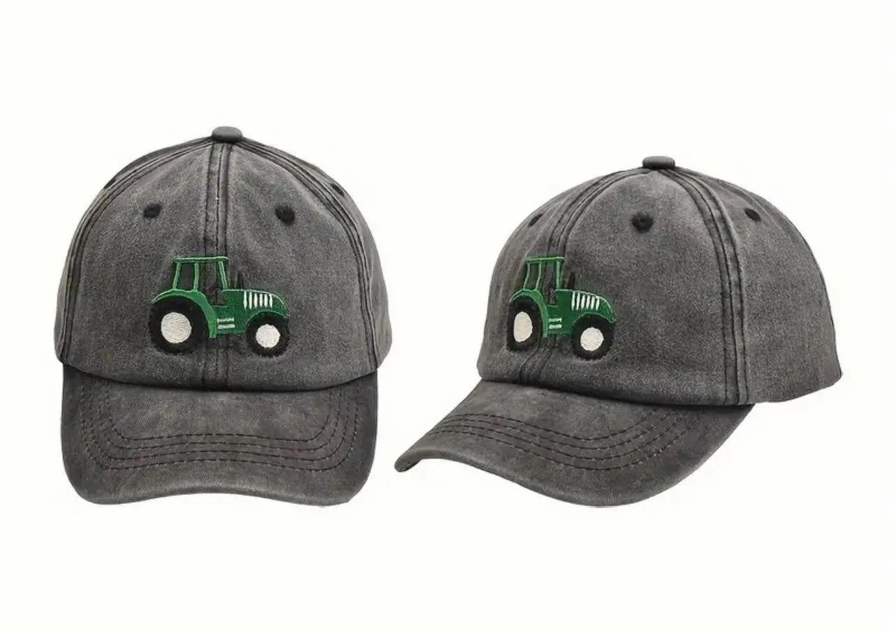 Retro Tractor Vintage Washed Baseball Cap