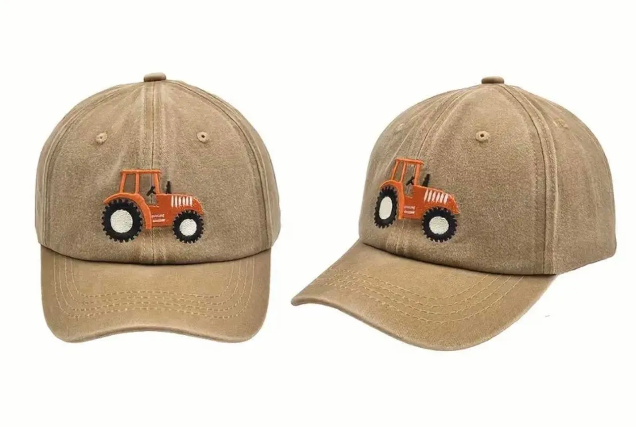 Retro Tractor Vintage Washed Baseball Cap