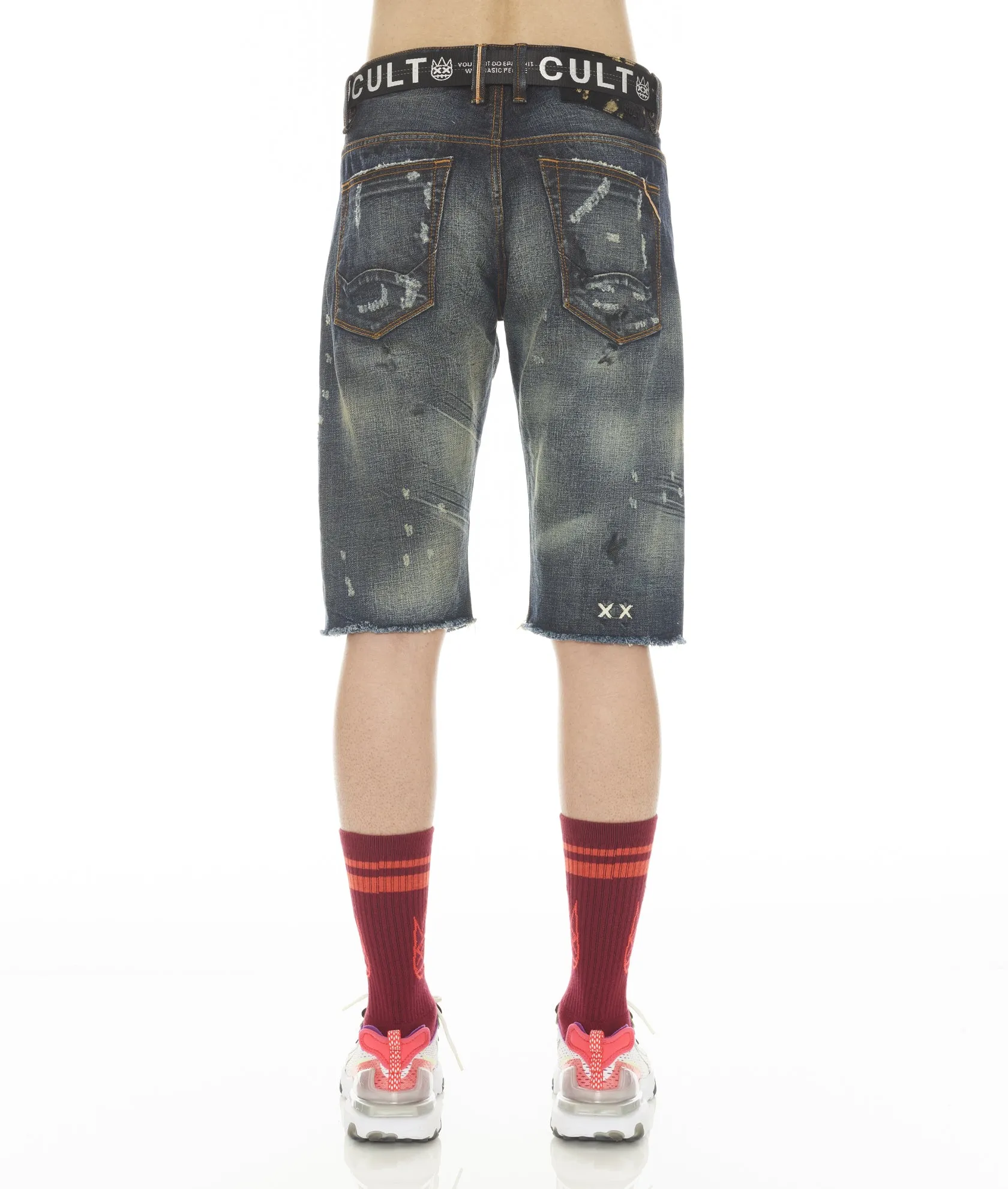 ROCKER SHORT JAPANESE SELVAGE RIDGED w/ BELT IN TARVICK