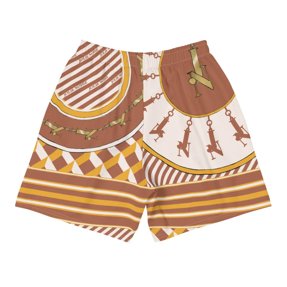 Scarf Print Premium Unisex Shorts- Rust